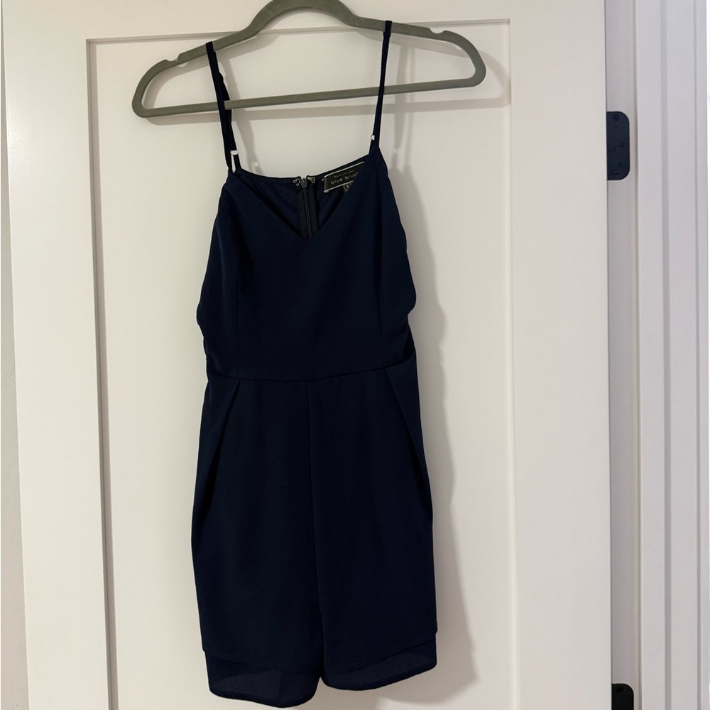 Blue Blush Dark Blue Strappy Top